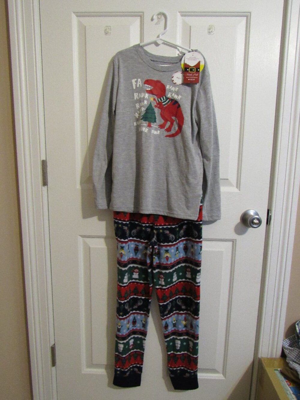 North Pole Trading Boy's M 10/12 Sleepwear Top and Bottom Holiday NWT Pajamas